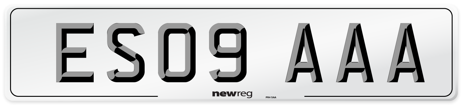 ES09 AAA Number Plate from New Reg